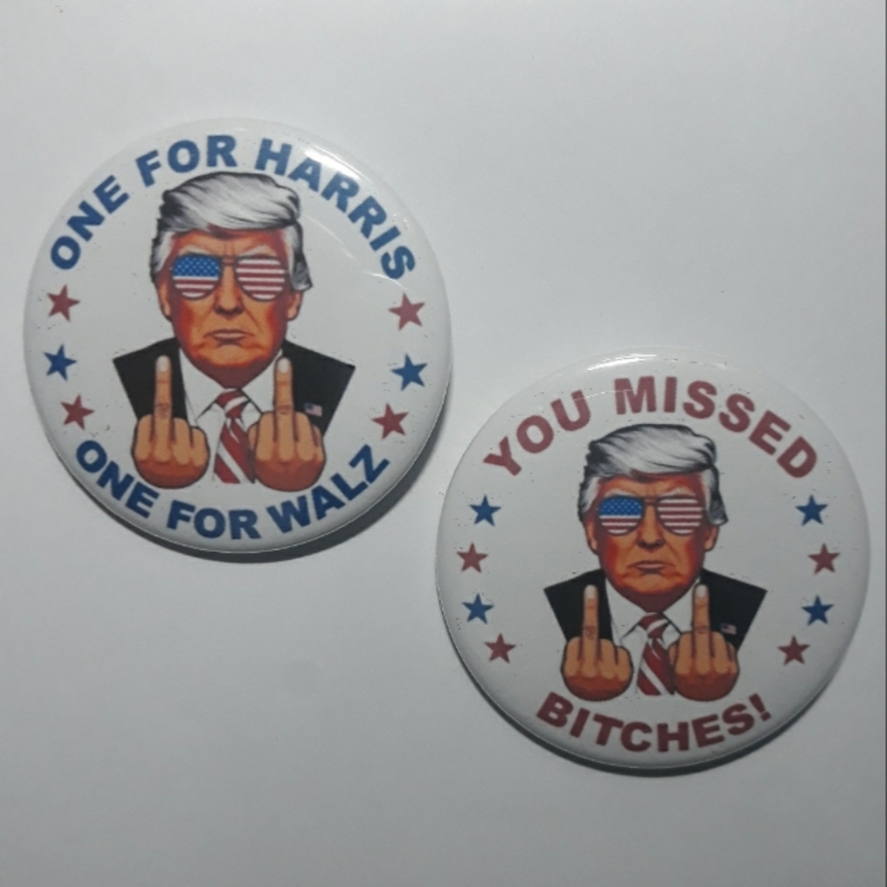 (New) One for Harris & Walz Pinback Button Set